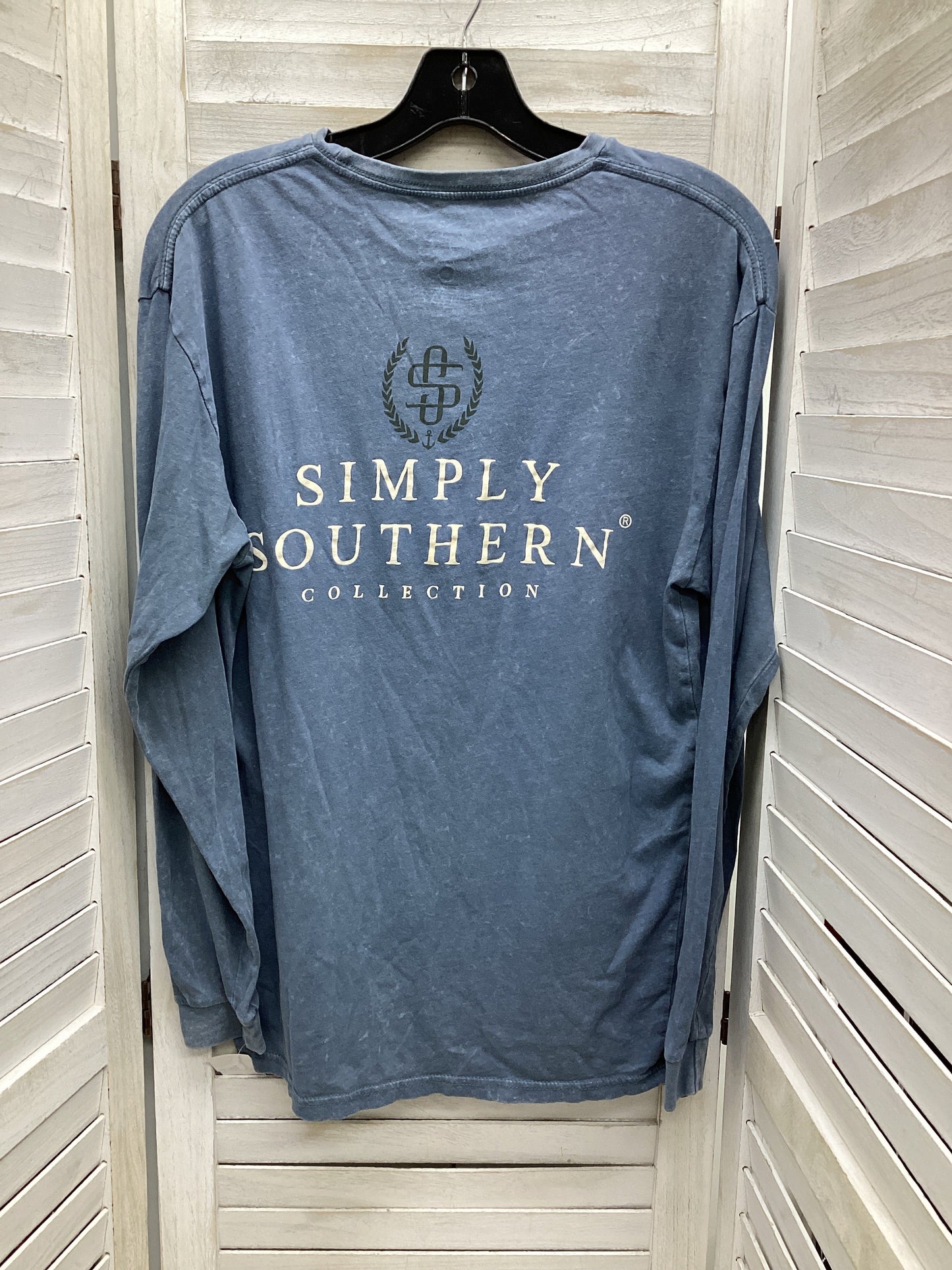 Sweatshirt Crewneck By Simply Southern In Blue, Size: L