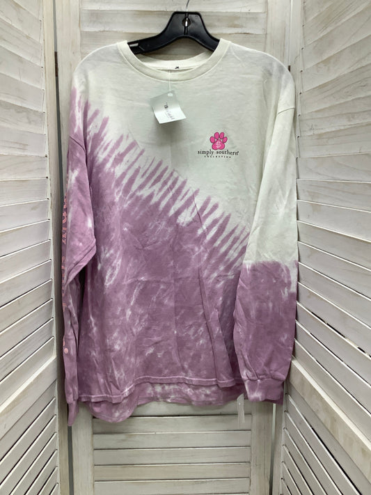 Top Long Sleeve By Simply Southern In Tie Dye Print, Size: Xl