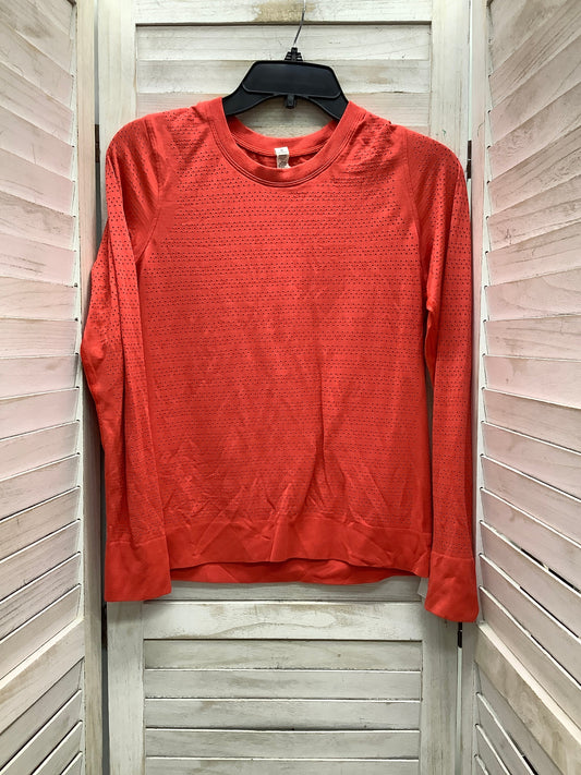 Athletic Top Long Sleeve Crewneck By Lululemon In Peach, Size: 6