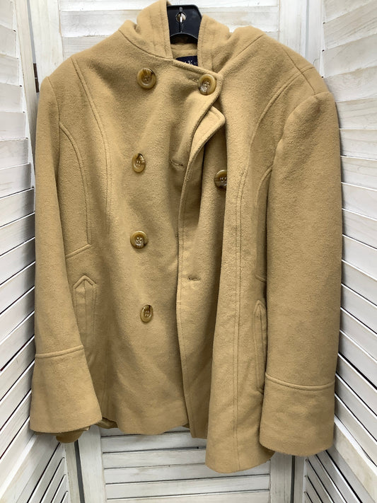 Coat Peacoat By Anne Klein In Tan, Size: Xl