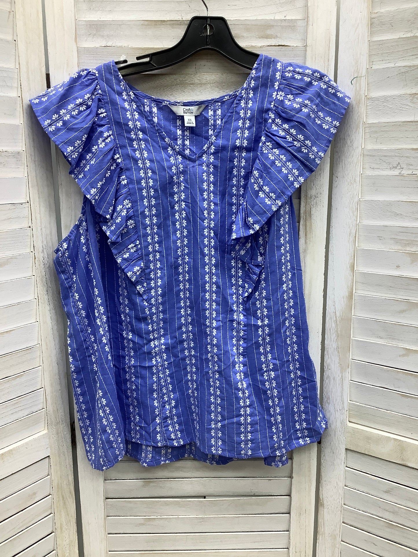 Top Sleeveless By Croft And Barrow In Blue, Size: 2x