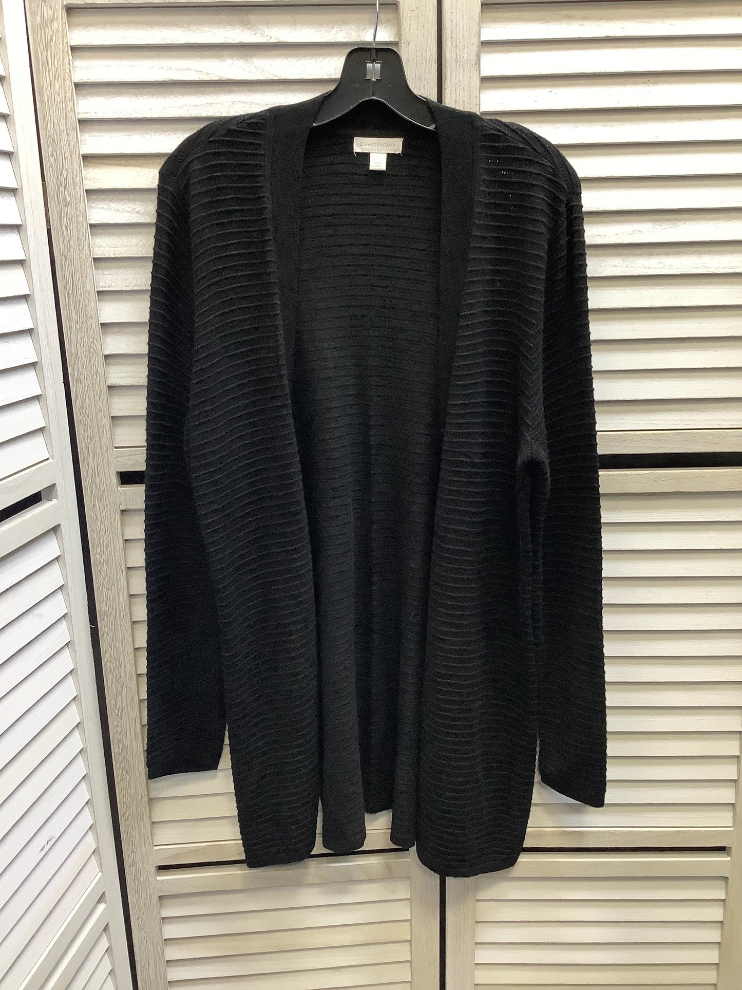 Cardigan By Charter Club In Black, Size: L