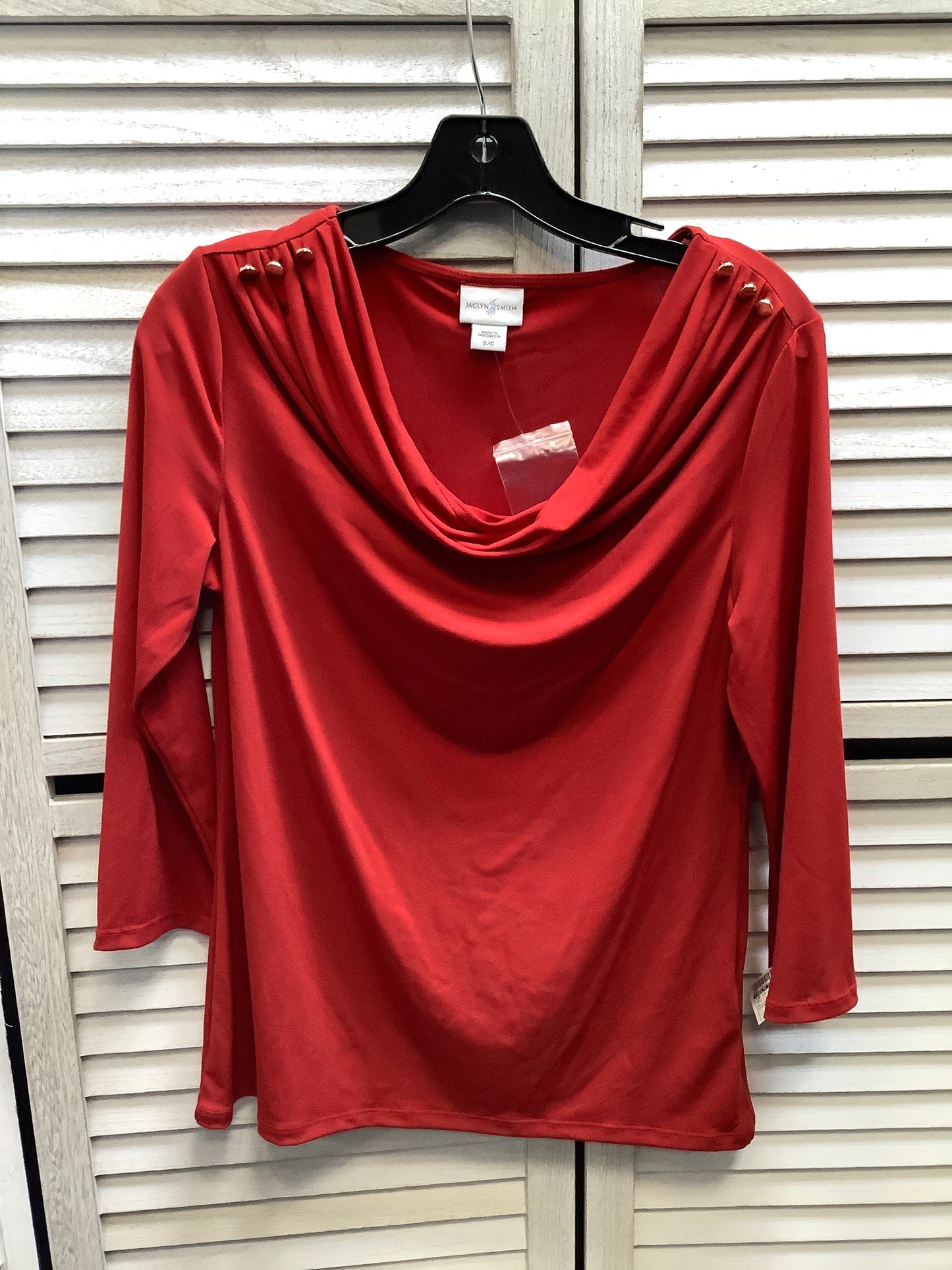 Top Long Sleeve By Jaclyn Smith In Red, Size: S