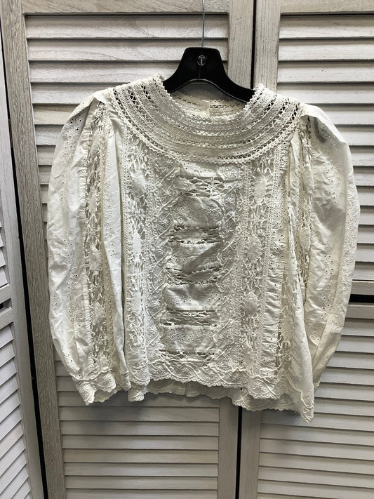 Top 3/4 Sleeve By Clothes Mentor In White, Size: 2