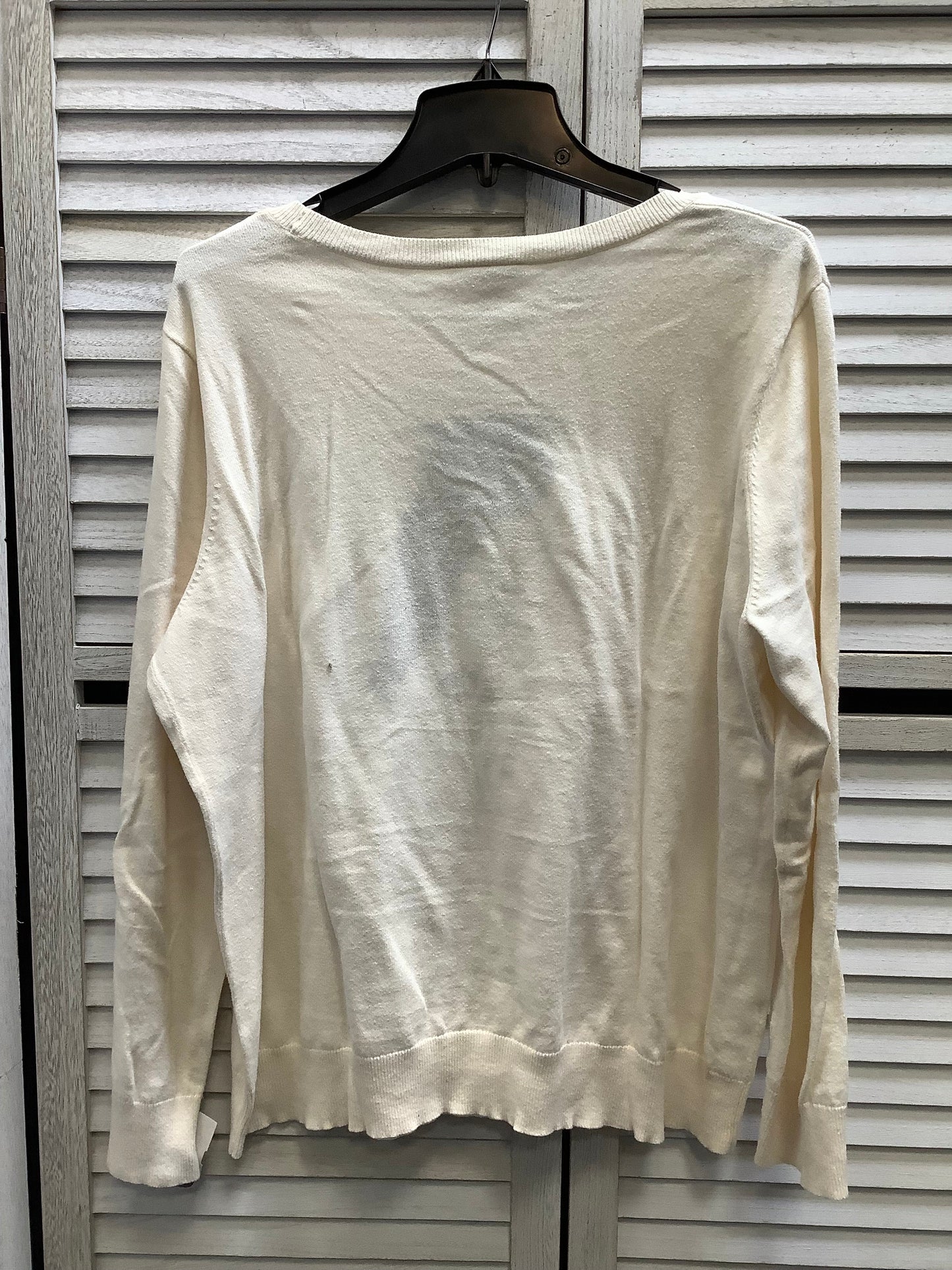 Top Long Sleeve By Loft In Cream, Size: Xl