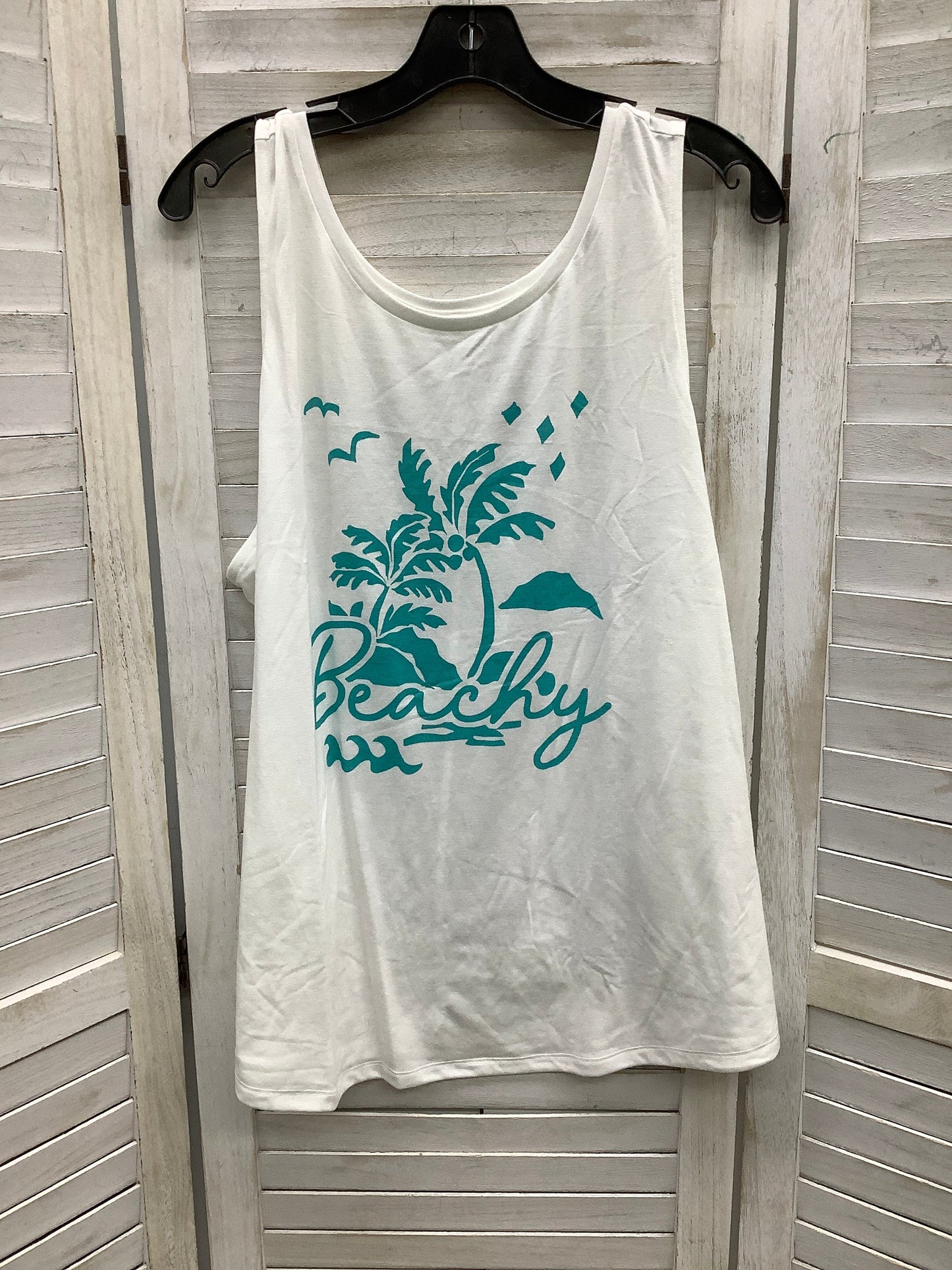 Top Sleeveless By St Johns Bay In White, Size: 2x