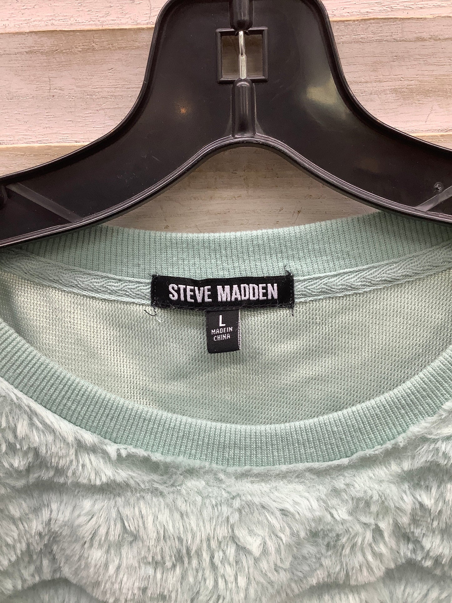 Sweatshirt Crewneck By Steve Madden In Teal, Size: L