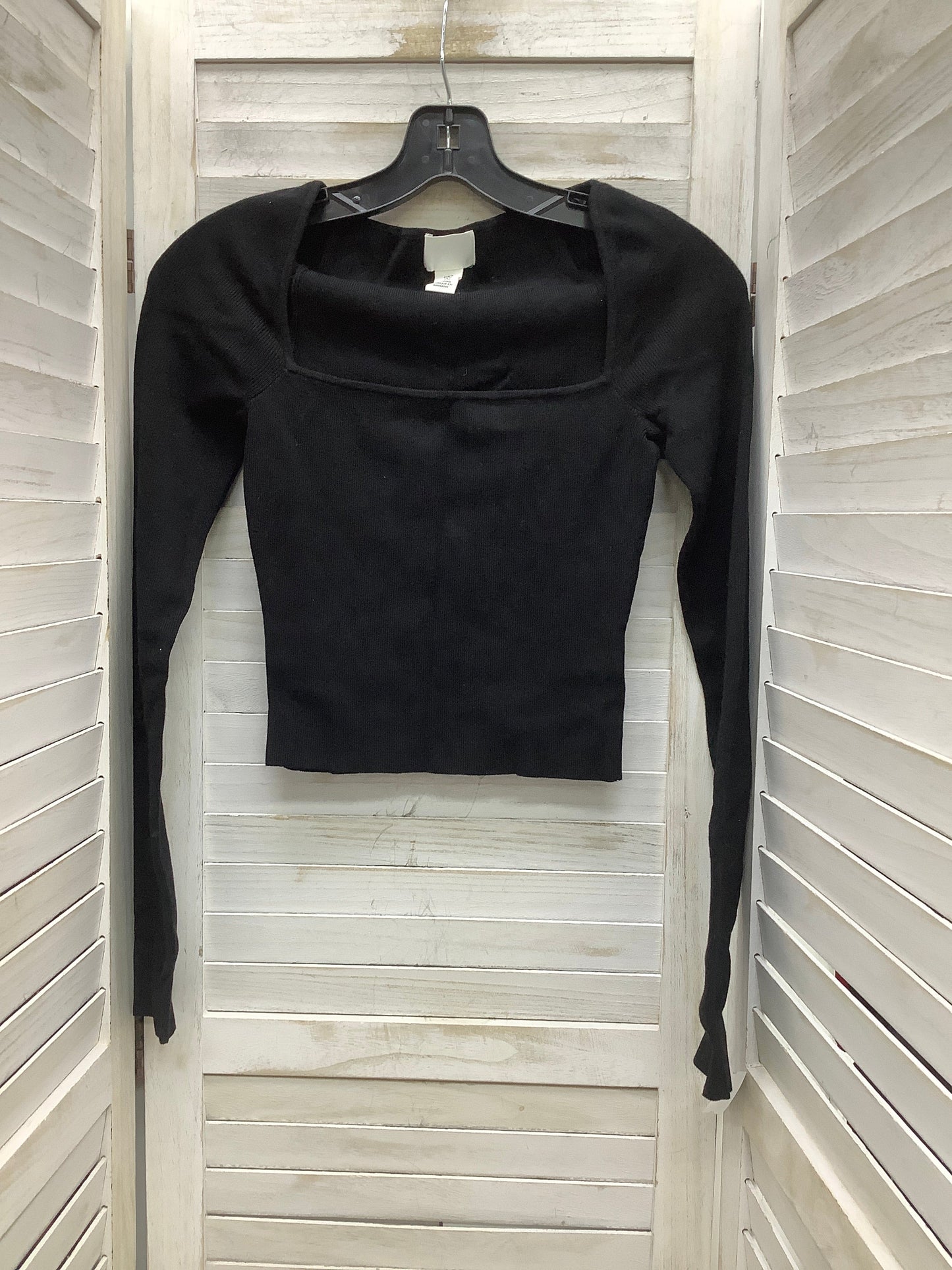 Top Long Sleeve By H&m In Black, Size: M