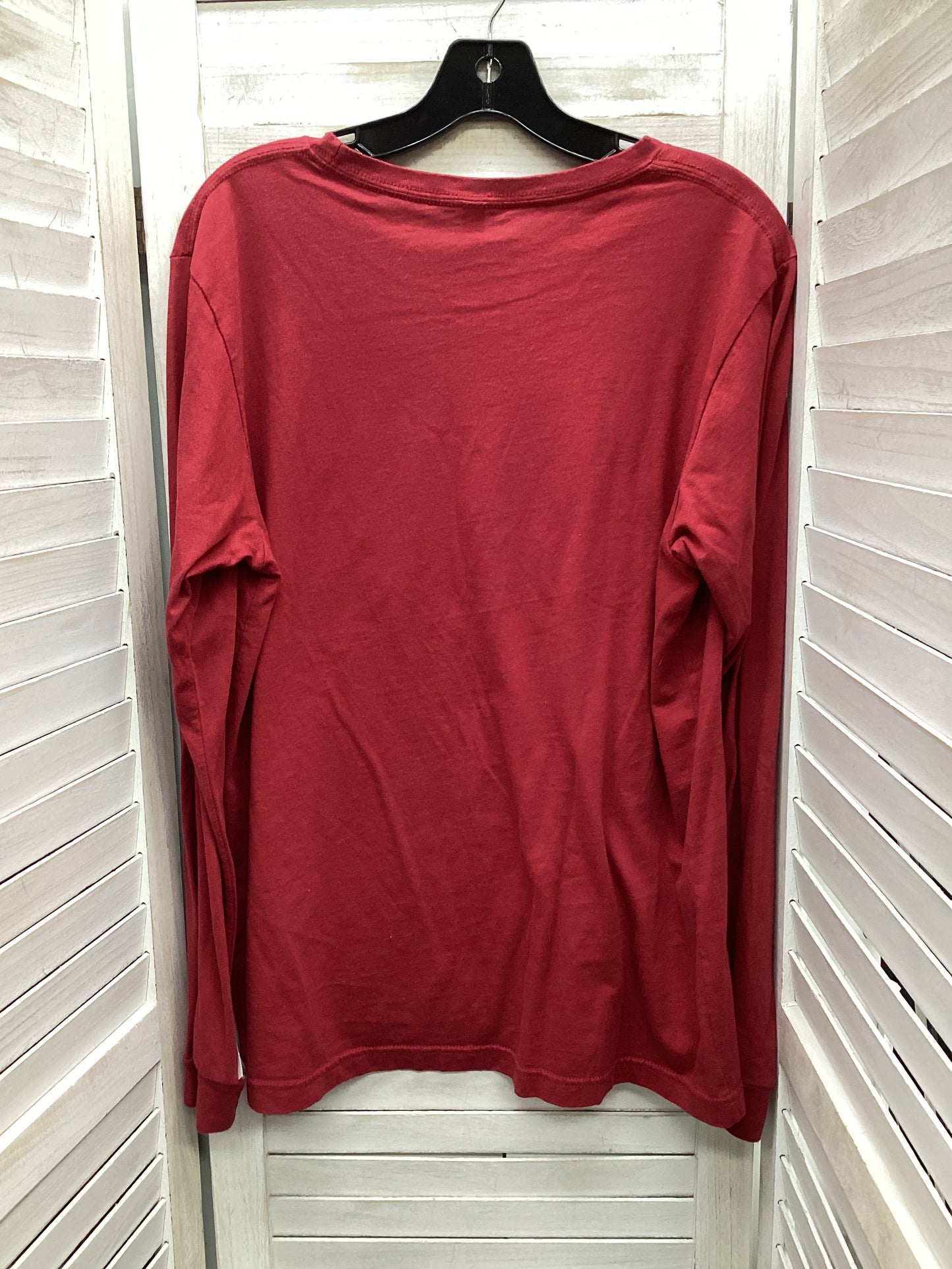 Top Long Sleeve By Bella + Canvas In Red, Size: L