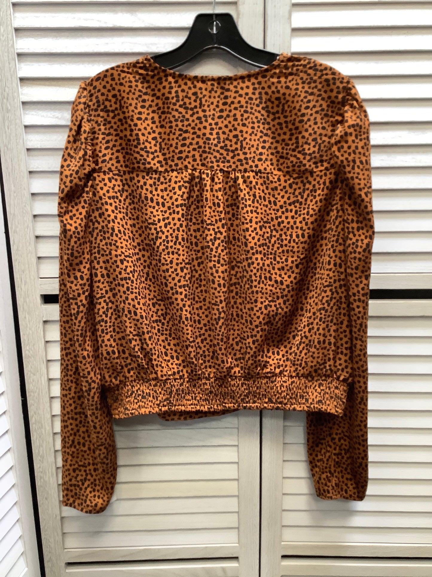 Top Long Sleeve By Express In Animal Print, Size: L