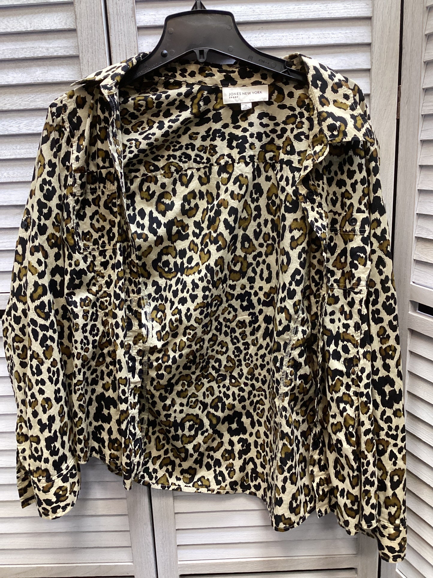 Top Long Sleeve By Jones New York In Animal Print, Size: Xl