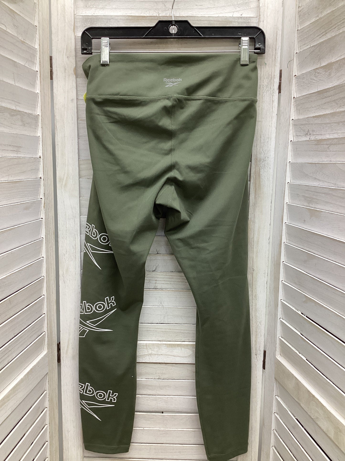 Athletic Leggings By Reebok In Olive, Size: M