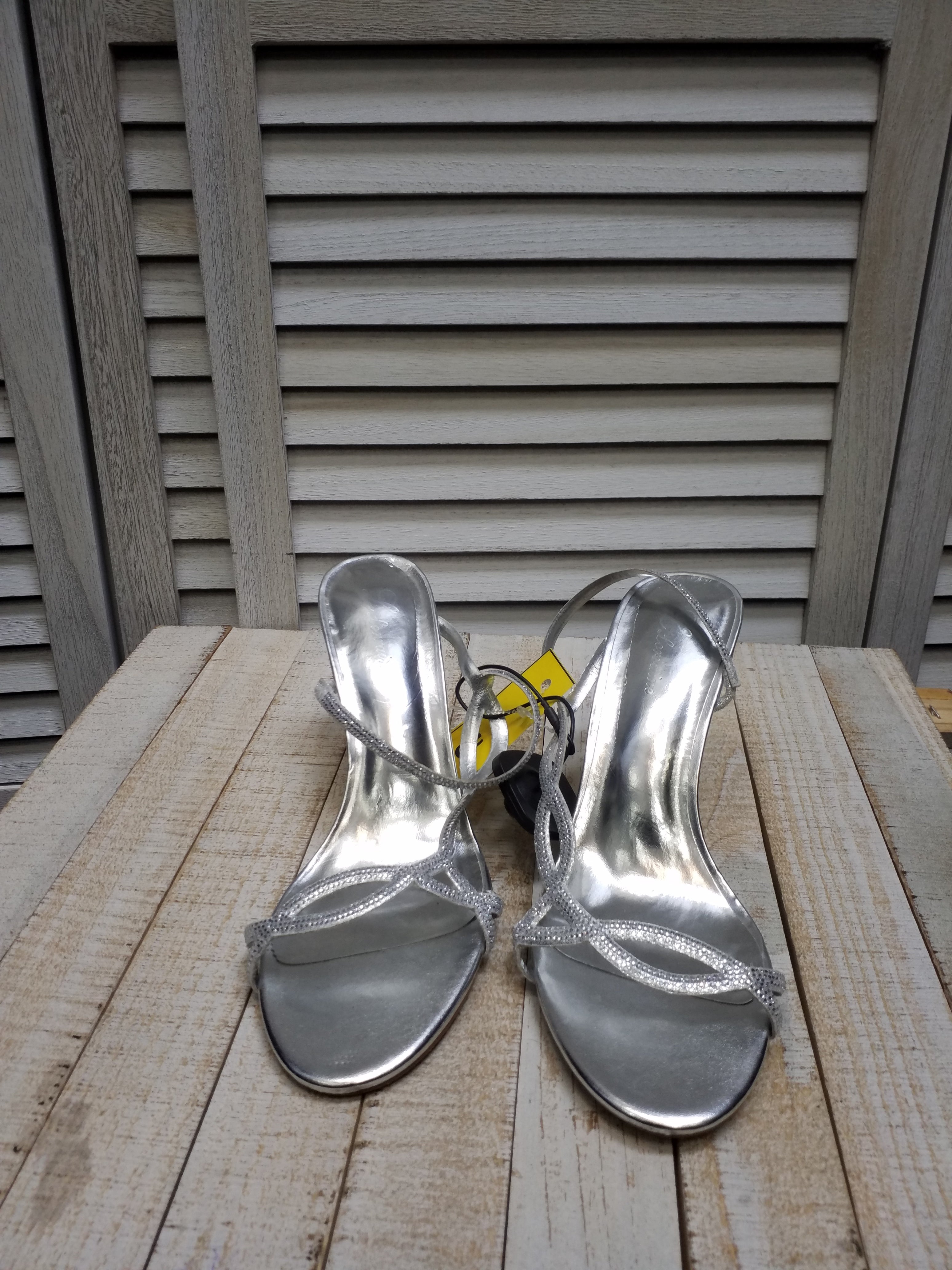 Silver Shoes Heels Stiletto Clothes Mentor, Size 9