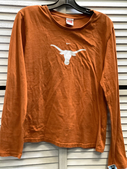 Top Long Sleeve By Nike In Orange, Size: L