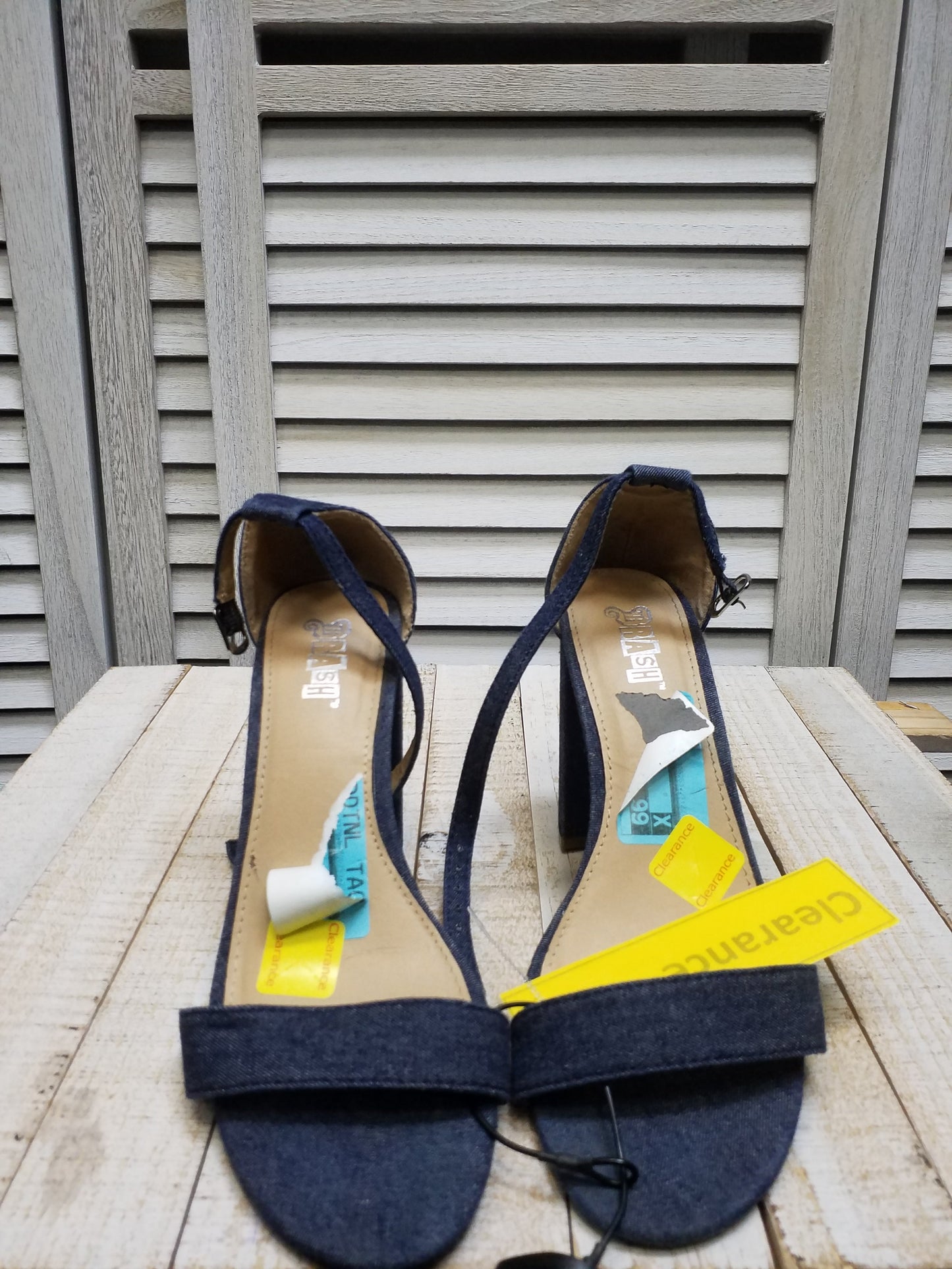 Denim Shoes Heels Block Brash, Size 8.5