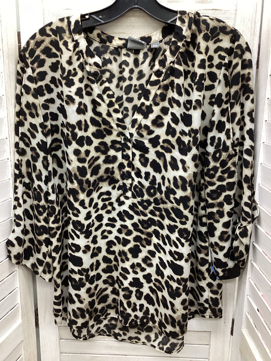 Animal Print Top 3/4 Sleeve New York And Co, Size M