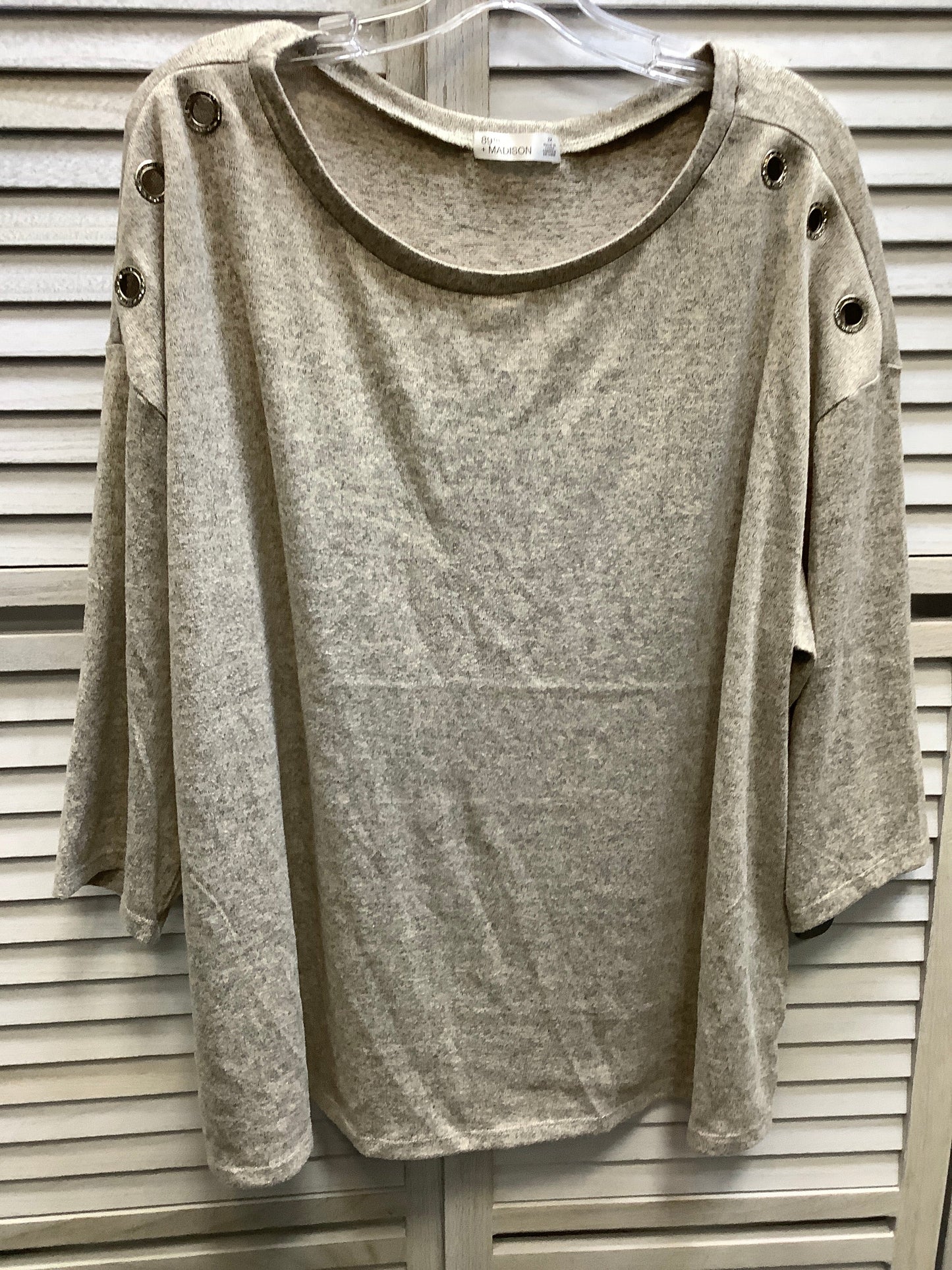 Tan Top Long Sleeve 89th And Madison, Size 2x