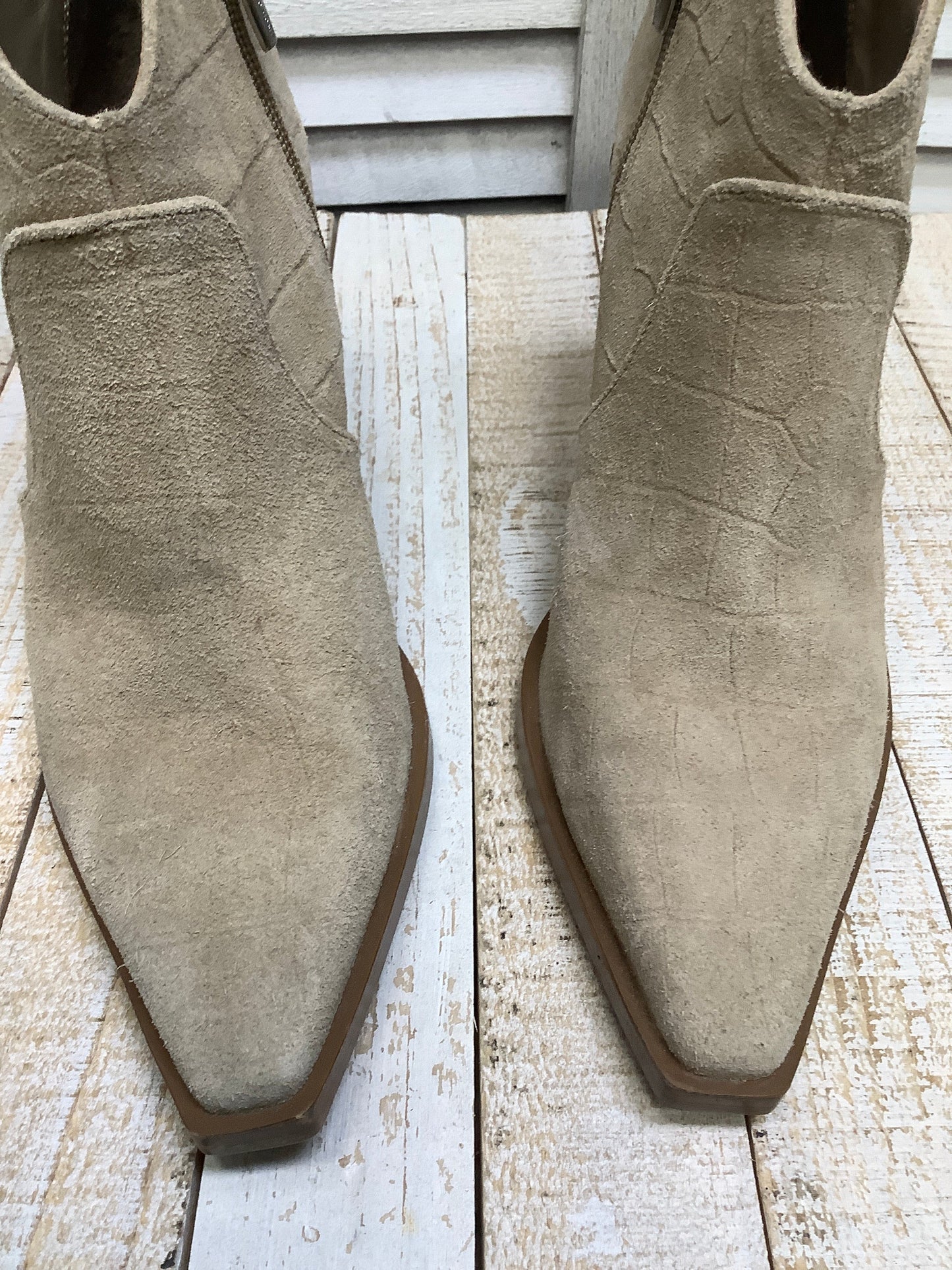 Tan Boots Ankle Heels Vince Camuto, Size 7.5