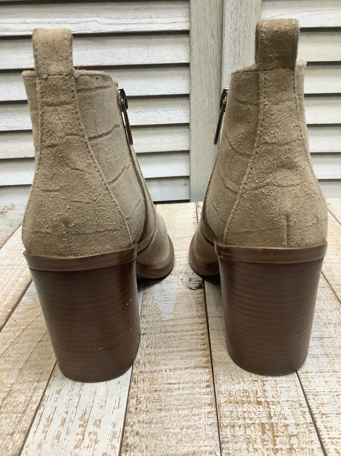 Tan Boots Ankle Heels Vince Camuto, Size 7.5