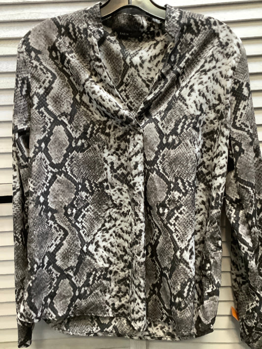 Top Long Sleeve By Shein In Snakeskin Print, Size: L