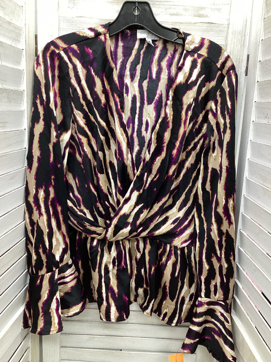 Animal Print Top Long Sleeve Sofia By Sofia Vergara, Size M