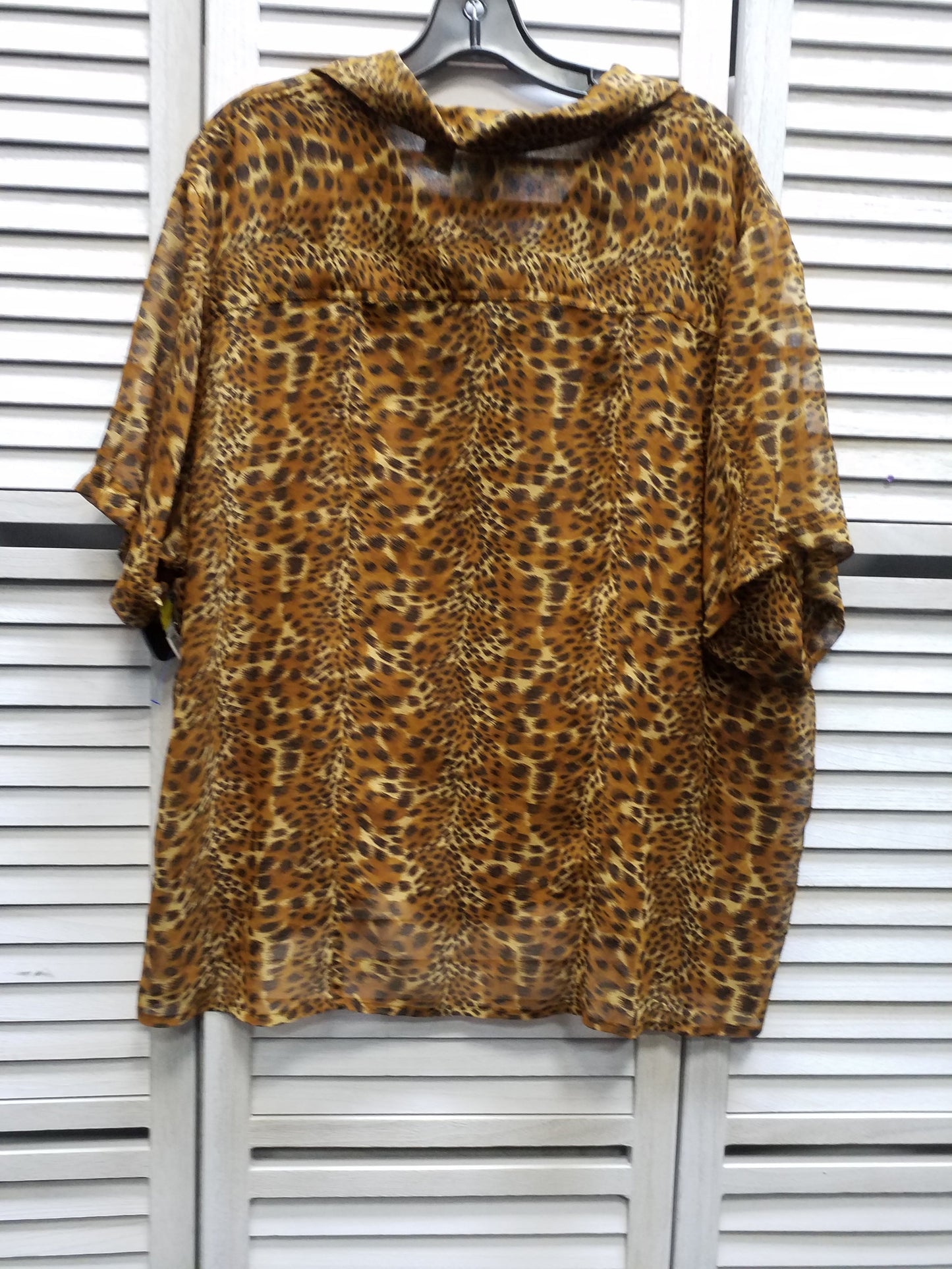 Animal Print Top Short Sleeve Fashion Bug, Size 3x