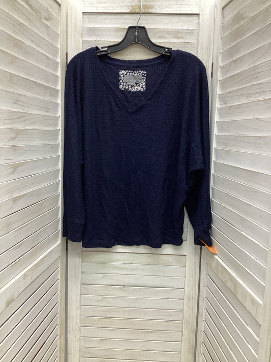 Top Long Sleeve By Anthropologie In Navy, Size: M