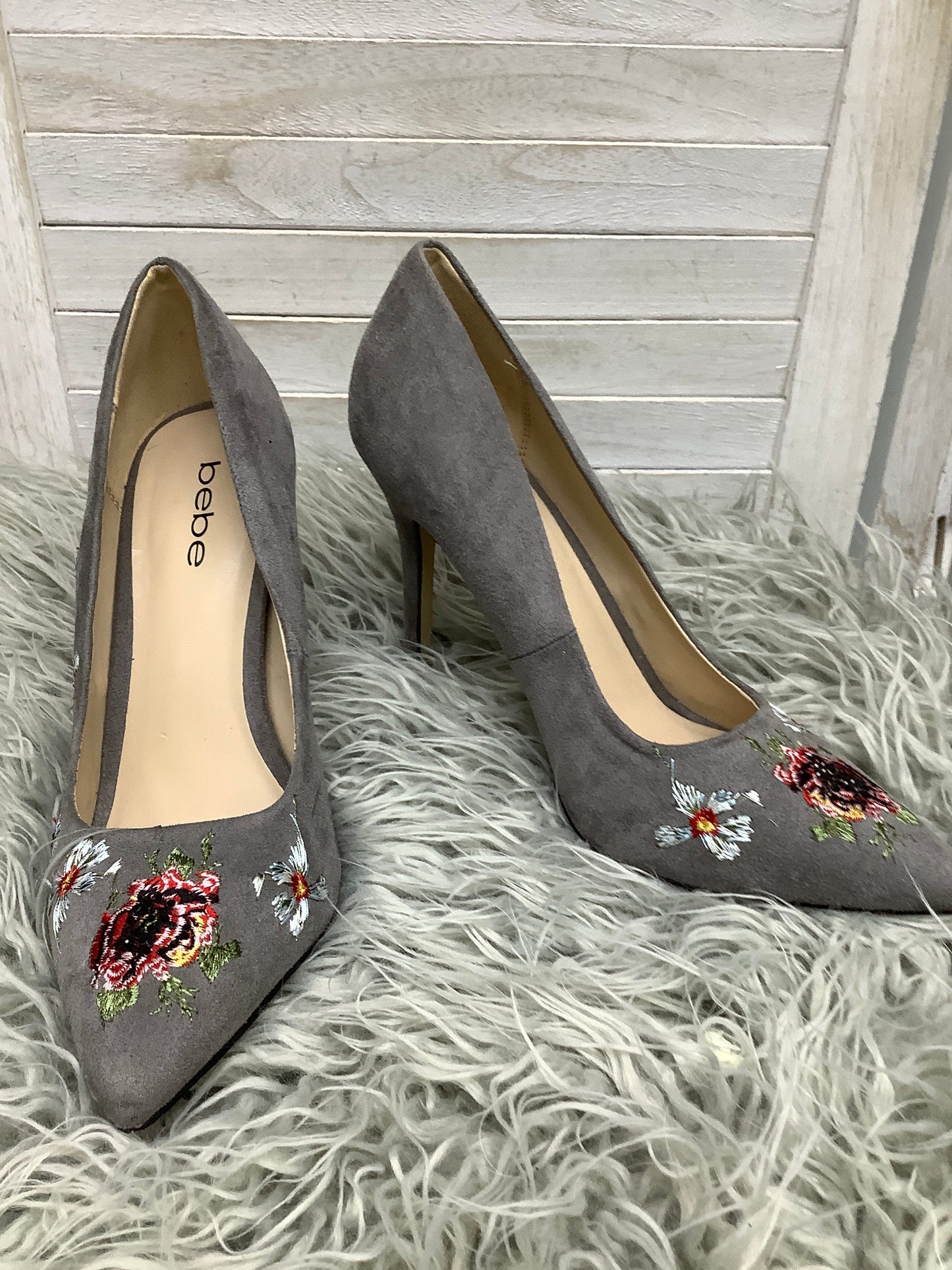 Floral Shoes Heels Stiletto Bebe, Size 8