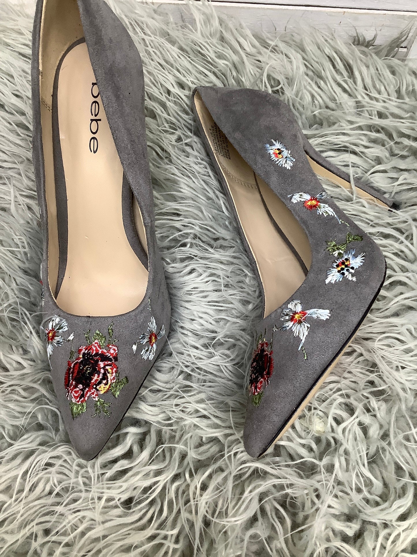 Floral Shoes Heels Stiletto Bebe, Size 8
