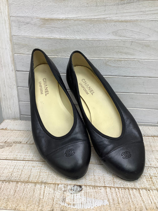 Black Shoes Flats Chanel, Size 9.5