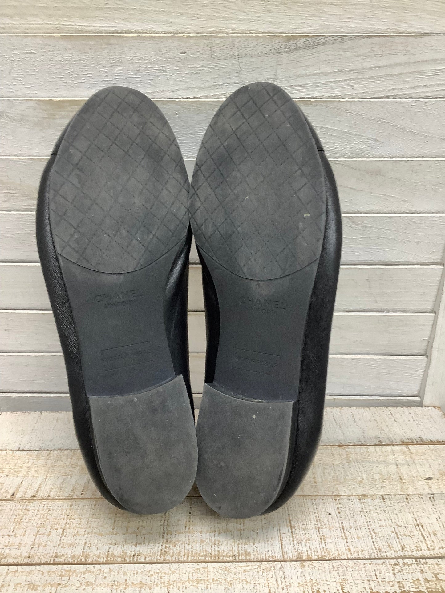 Black Shoes Flats Chanel, Size 9.5