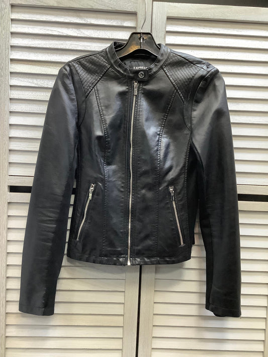 Jacket Leather By Express In Black, Size: Xs