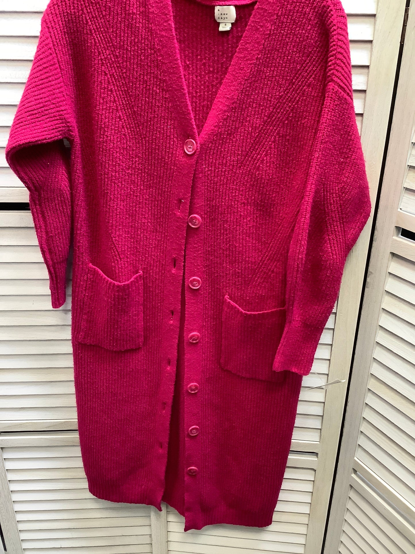 Sweater Cardigan By A New Day In Pink, Size: S