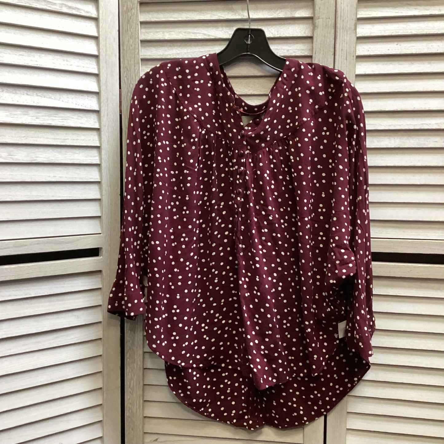 Top 3/4 Sleeve By Maeve In Polkadot Pattern, Size: S