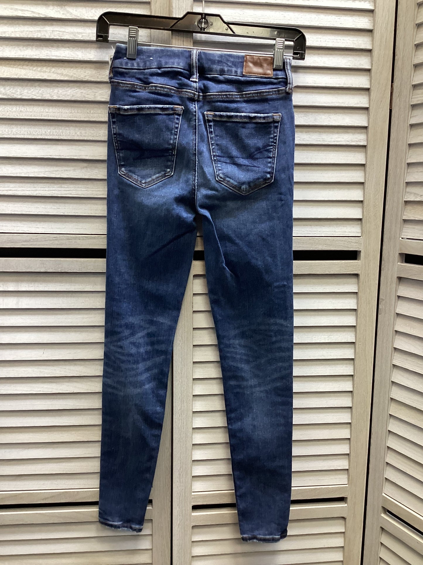 Jeans Skinny By American Eagle In Blue Denim, Size: 0