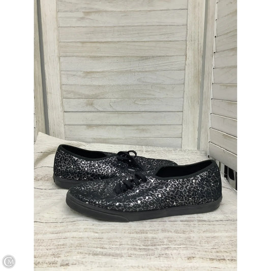 Shoes Flats By Vans In Black & Silver, Size: 7.5