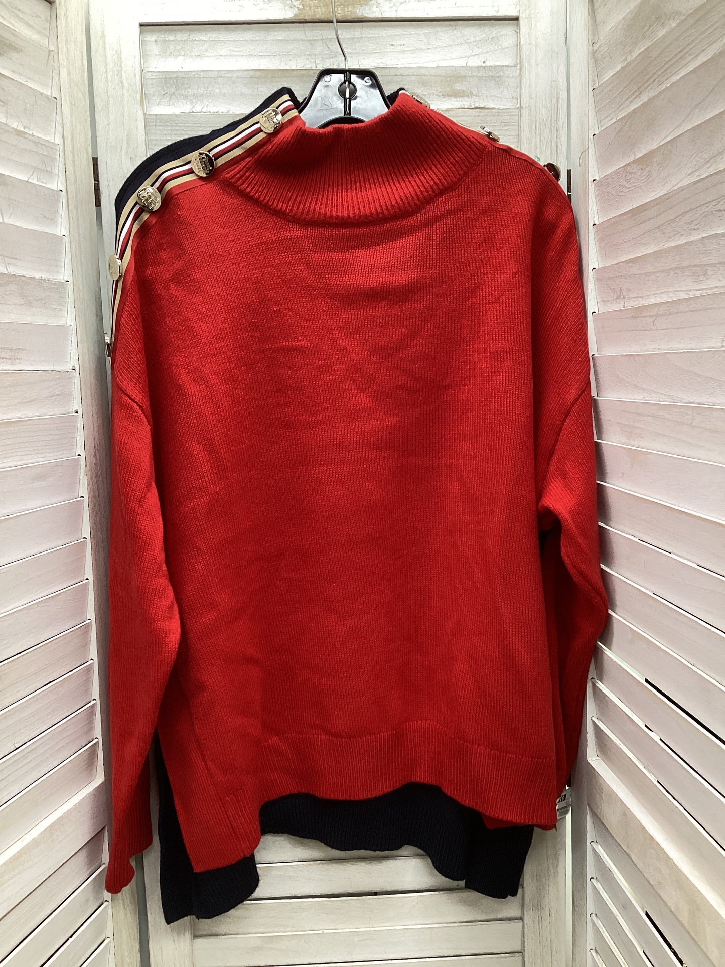 Sweater By Tommy Hilfiger In Blue & Red, Size: Xl