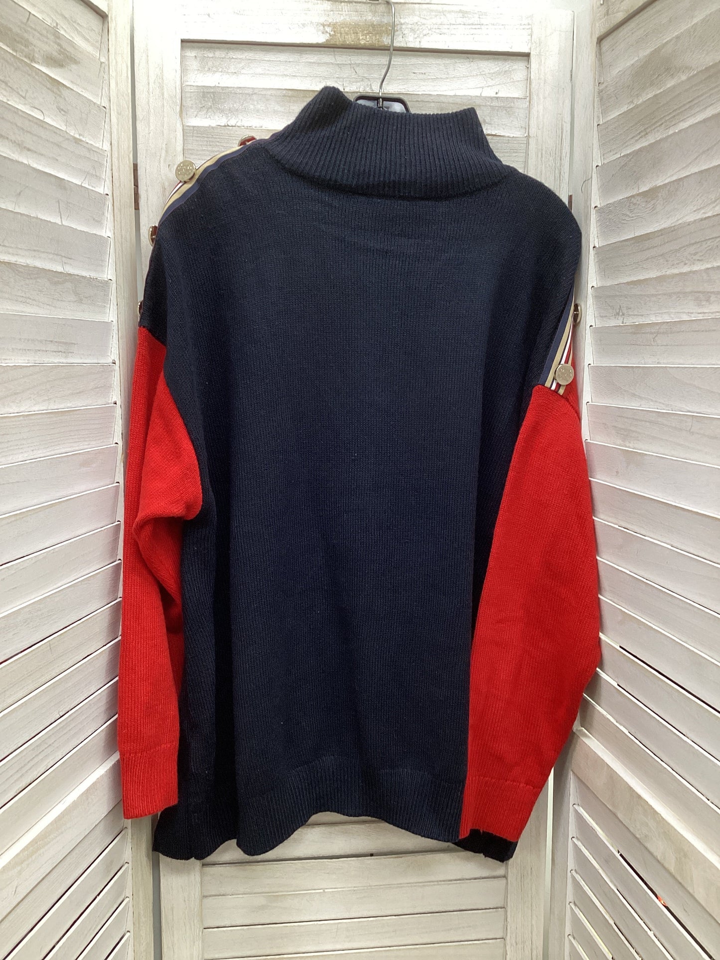 Sweater By Tommy Hilfiger In Blue & Red, Size: Xl