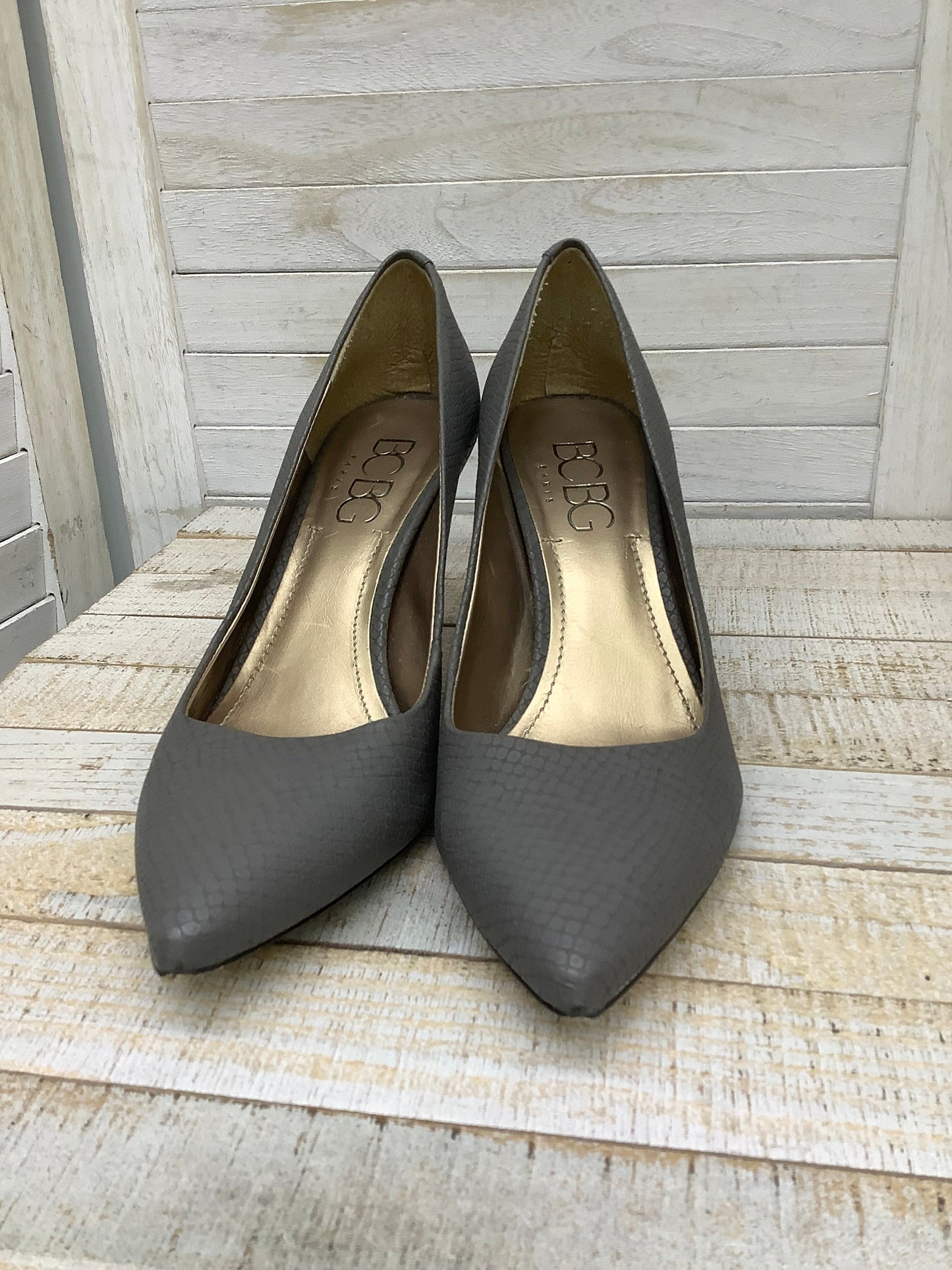 Shoes Heels Stiletto By Bcbg In Grey, Size: 9.5