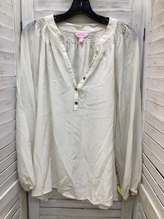 Top Long Sleeve By Lilly Pulitzer In White, Size: Xl