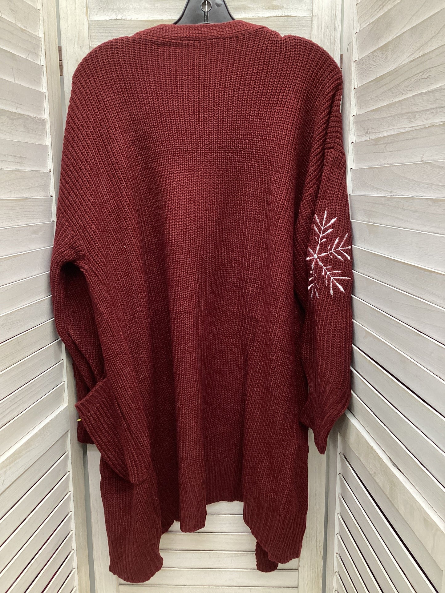 Cardigan By Clothes Mentor In Red, Size: 2x