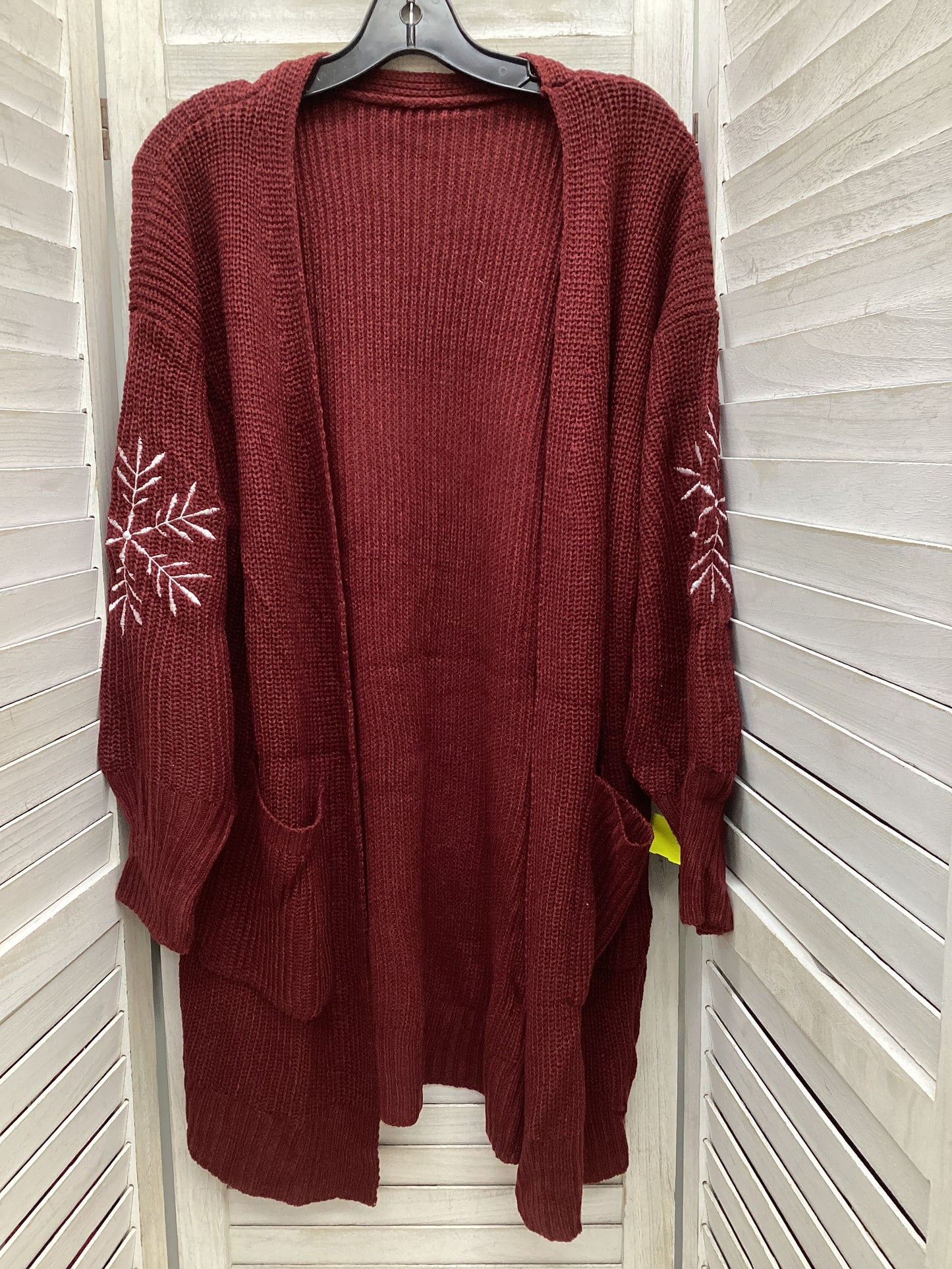 Cardigan By Clothes Mentor In Red, Size: 2x