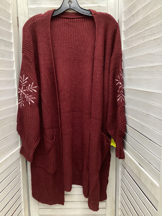 Cardigan By Clothes Mentor In Red, Size: 2x