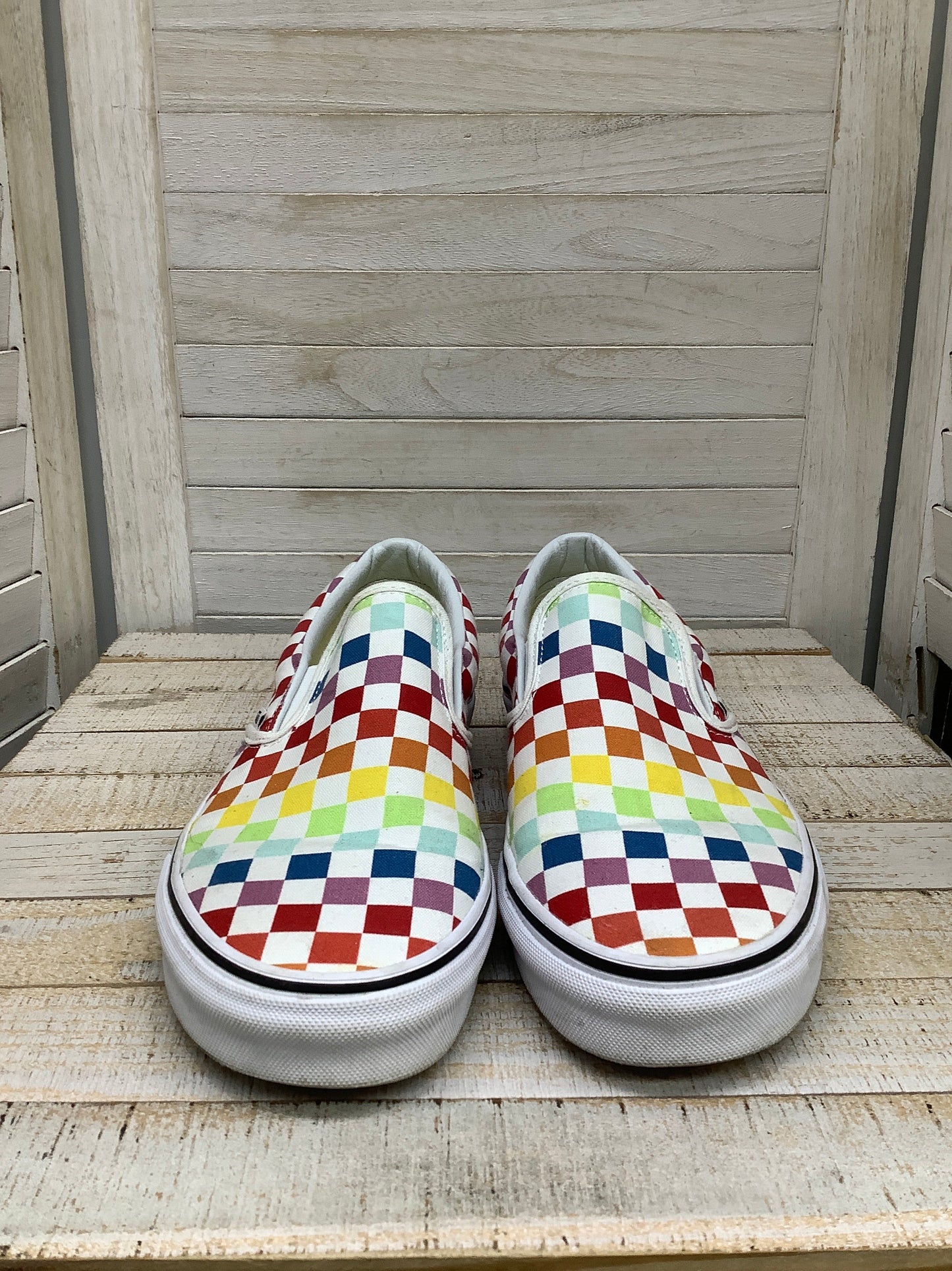 Shoes Sneakers By Vans In Rainbow Print, Size: 10.5