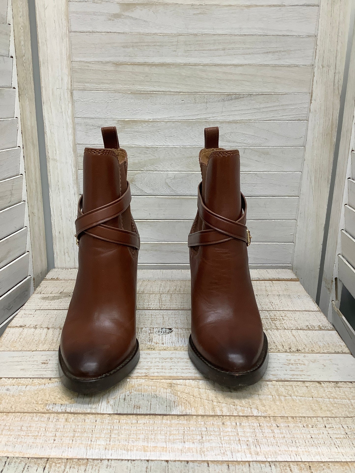 Boots Designer By Coach In Brown, Size: 6.5