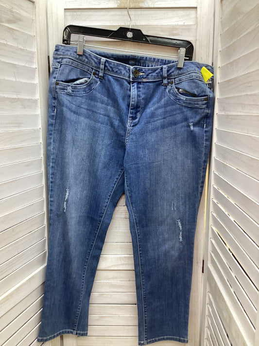 Jeans Skinny By Simply Vera In Blue Denim, Size: 14