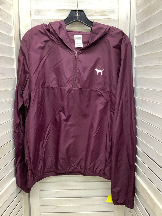 Jacket Windbreaker By Pink In Maroon, Size: M