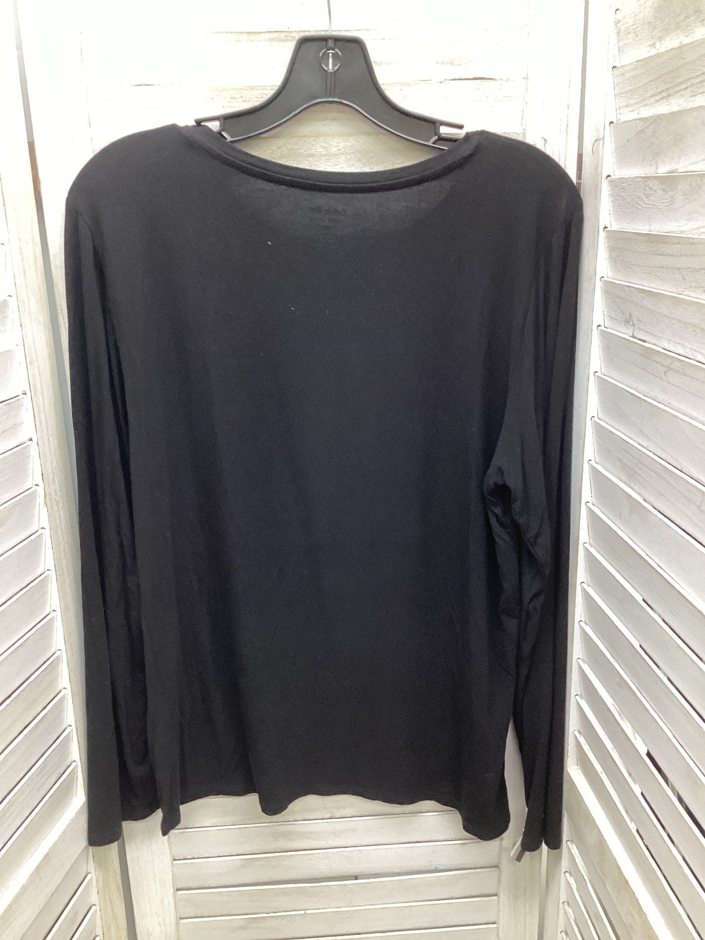 Top Long Sleeve By Calvin Klein In Black, Size: Xl