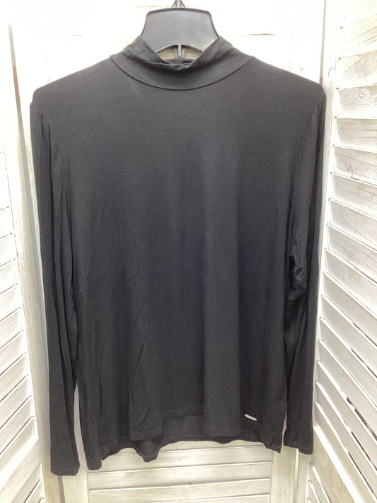 Top Long Sleeve By Calvin Klein In Black, Size: Xl