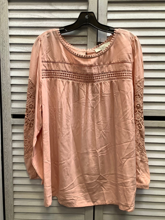 Top Long Sleeve By Loft In Pink, Size: Xl